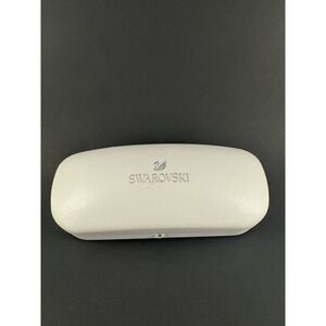 Swarovski Clamshell Eyeglasses Sunglasses Case With Crystal Front White